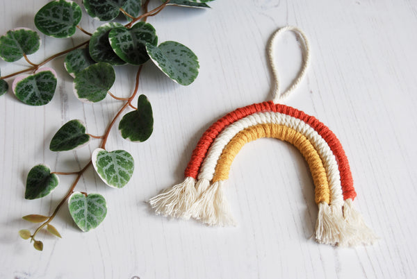 Load image into Gallery viewer, Handmade Macrame Rainbow Wall Hangings and Mini Keyrings