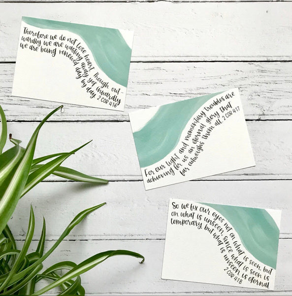 Load image into Gallery viewer, Set of 6 Bible Verse Postcards 2 Corinthians Verses