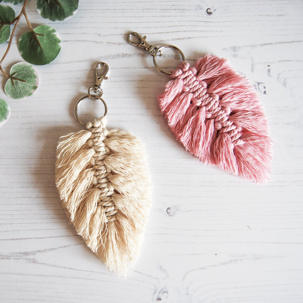 Load image into Gallery viewer, Handmade Boho Macrame Keyring