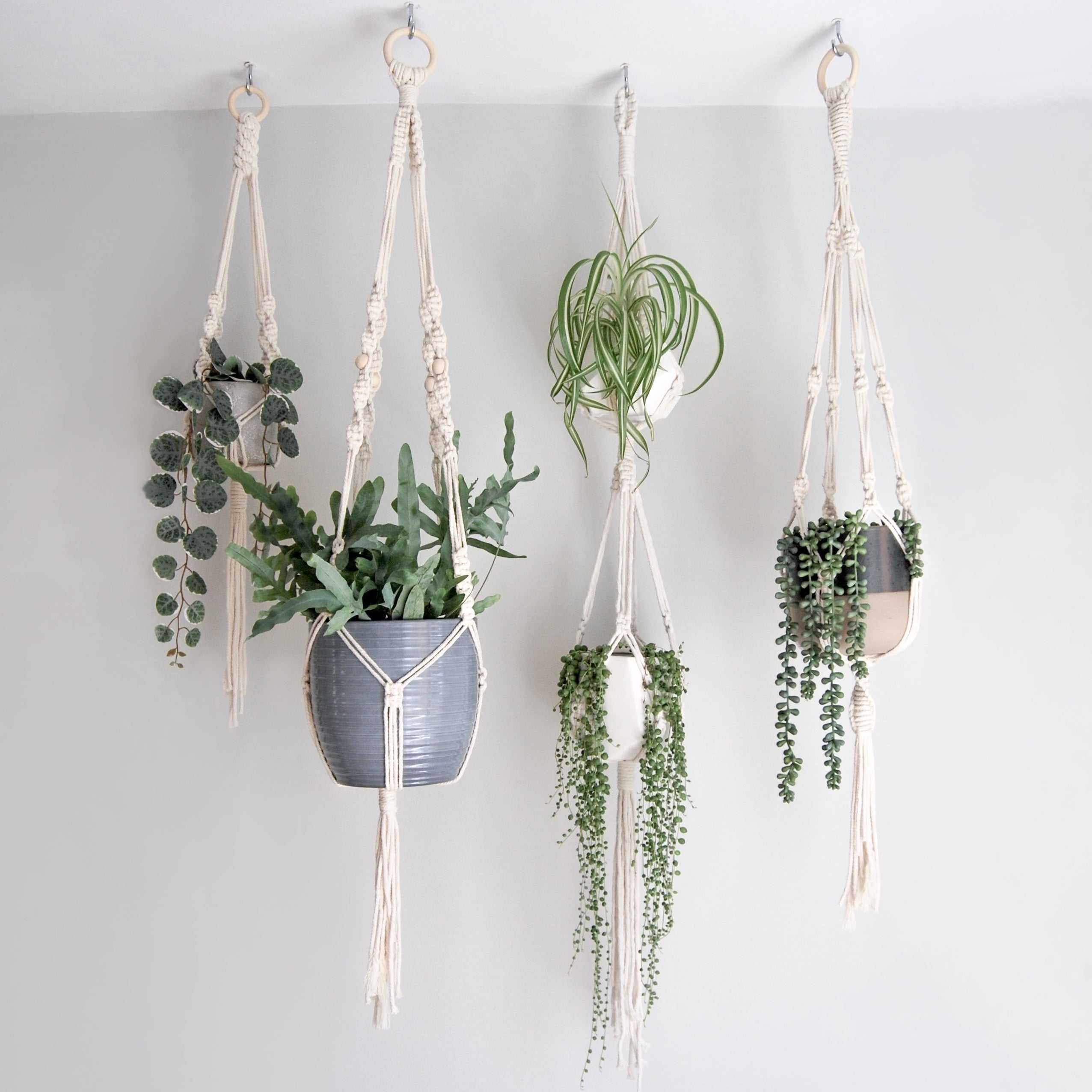 bohemian hanging plants Handmade Boho Macrame Plant Hangers