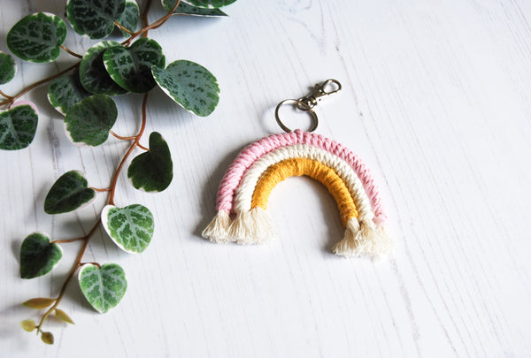Load image into Gallery viewer, Handmade Macrame Rainbow Wall Hangings and Mini Keyrings