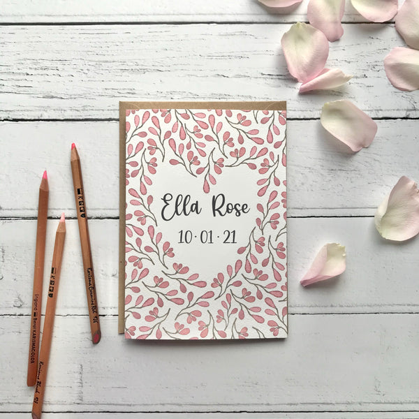 Load image into Gallery viewer, Personalised Heart Greetings Card With Custom Message