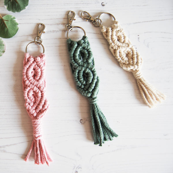 Load image into Gallery viewer, Handmade Boho Macrame Keyring