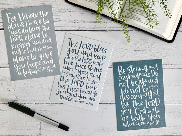 Load image into Gallery viewer, Set of 6 Uplifting Bible Verse Postcards