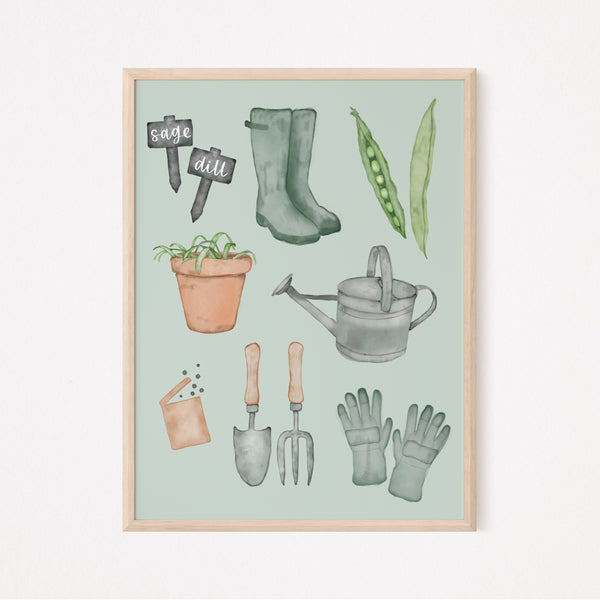 Load image into Gallery viewer, Gardening Illustration - Unframed Print