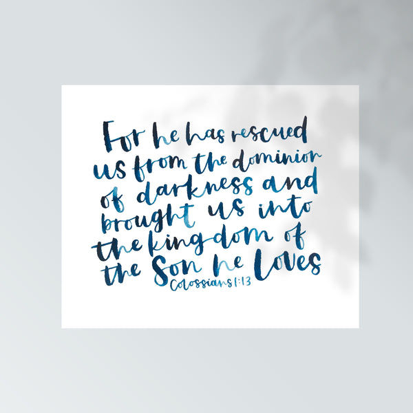 Load image into Gallery viewer, For he has rescued us... Colossians 1:13 *Unframed* Hand Painted Print