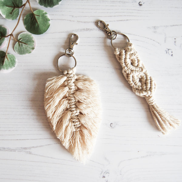 Load image into Gallery viewer, Handmade Boho Macrame Keyring
