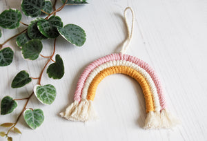 Handmade Macrame Rainbow Wall Hangings and Mini Keyrings