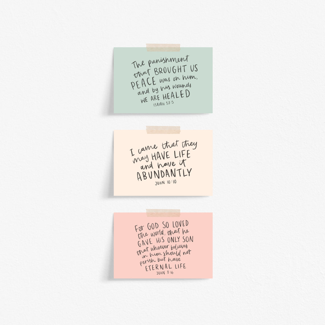 Set of 6 Bible Verse Postcards