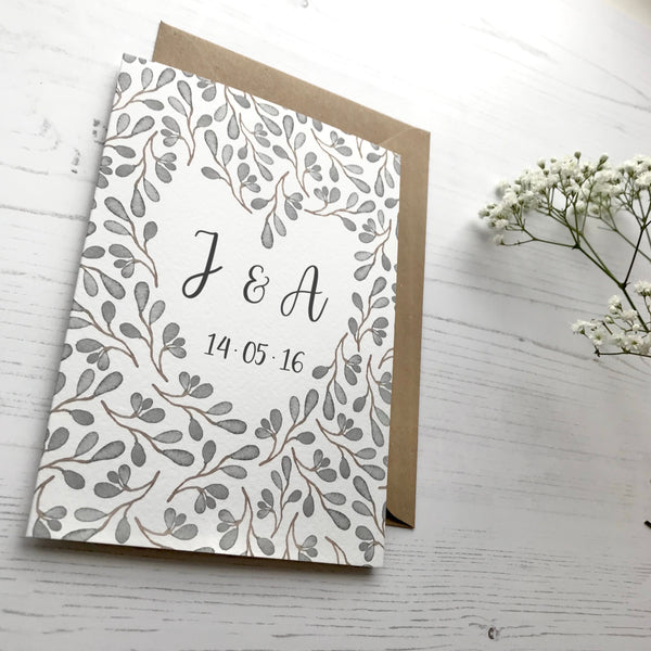 Load image into Gallery viewer, Personalised Heart Greetings Card With Custom Message
