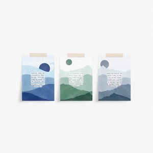 Set of 6 Psalm Postcards With Abstract Landscape Backgrounds