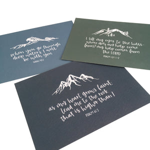 Set of 6 Bible Verse Postcards With Illustrations