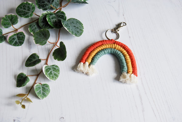 Load image into Gallery viewer, Handmade Macrame Rainbow Wall Hangings and Mini Keyrings
