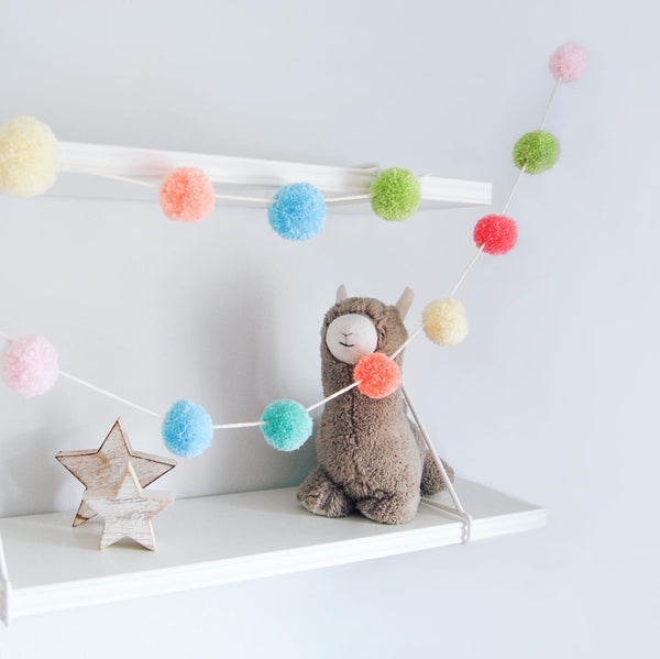 Load image into Gallery viewer, Handmade Colourful Pom Pom Garland
